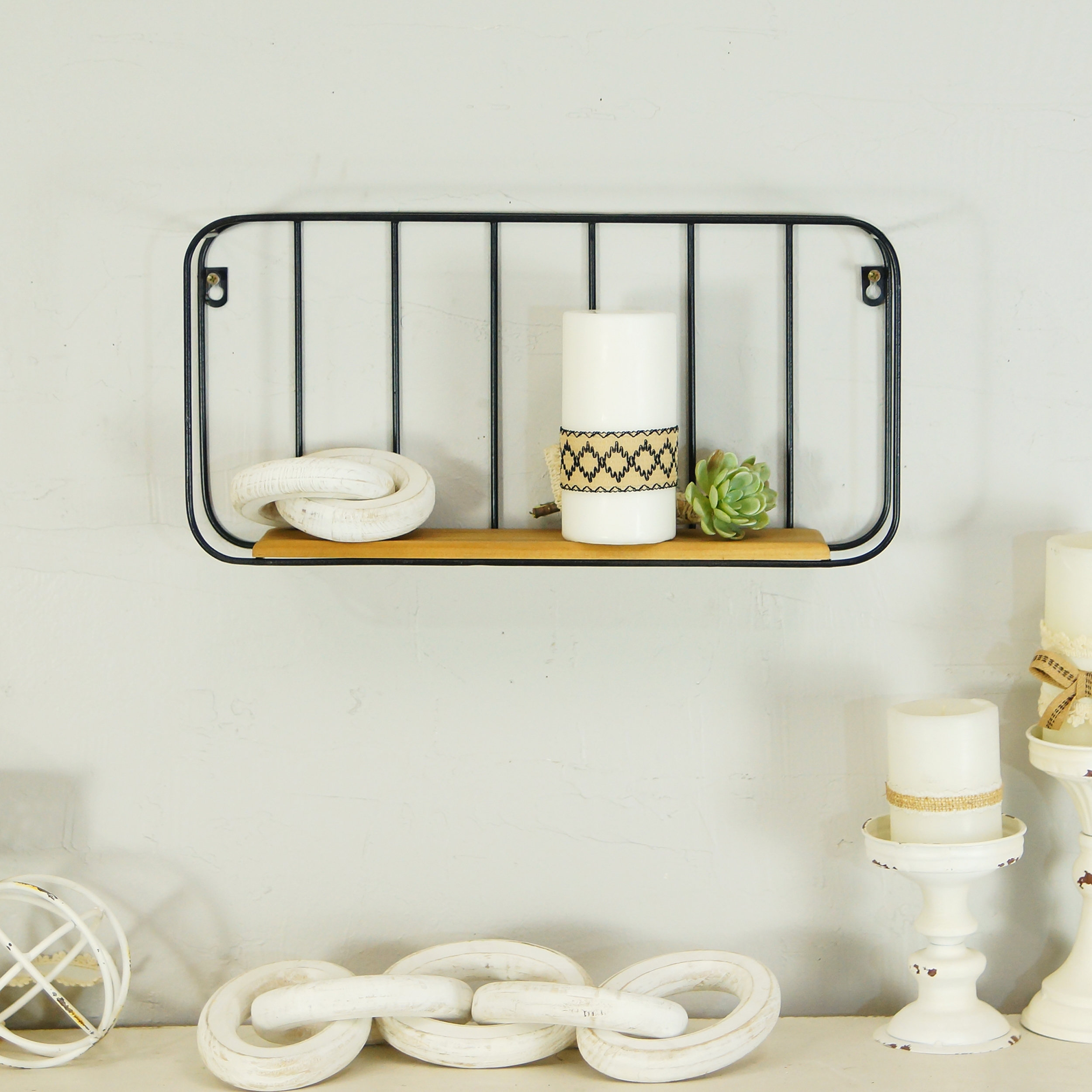 17 Stories VIP Metal 9 in. Brown Rounded Rack Shelf | Wayfair