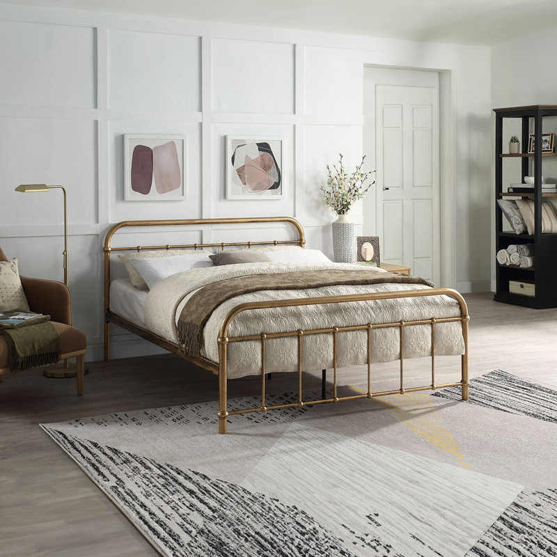 Metal Bed, Small Double (4'), Brass