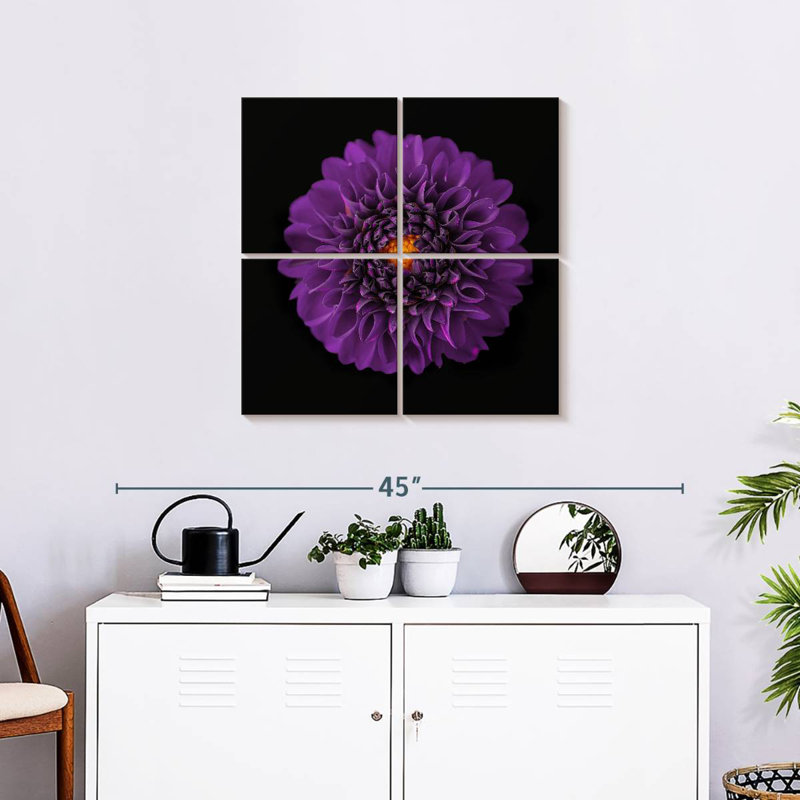 Fleur de dahlia mauve Harnek, H 26 po x l 26 po