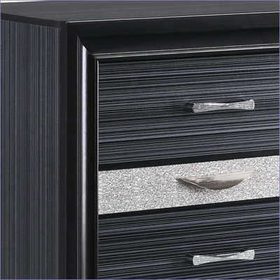 Table de chevet noire moderne à 3 tiroirs avec rangement pour bijoux