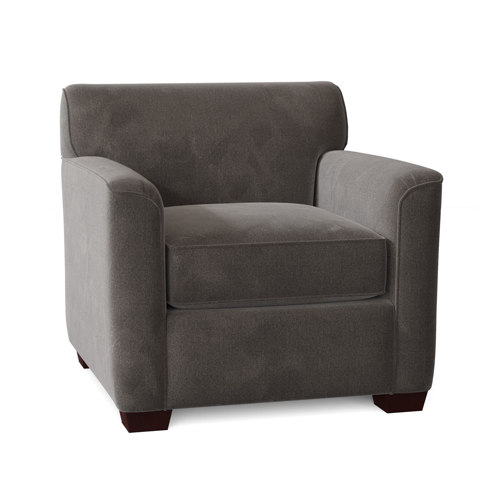 Keaton Upholstered Armchair, Tweetie 45 Gray Performance Velvet, No
