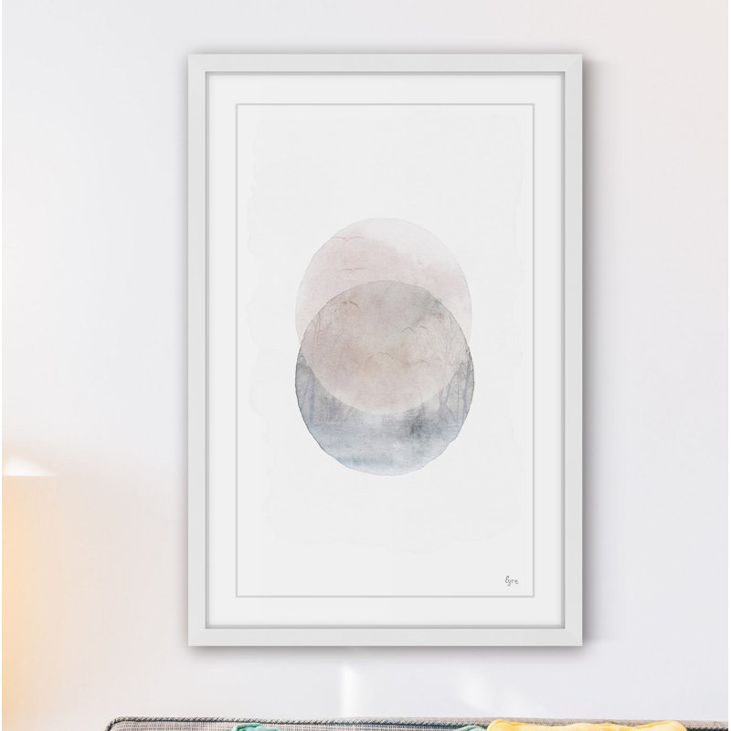 « two sphères »-cadre photo imprimé sur papier, H 45 po x l 30 po x P 1,5 po, Cadre blanc