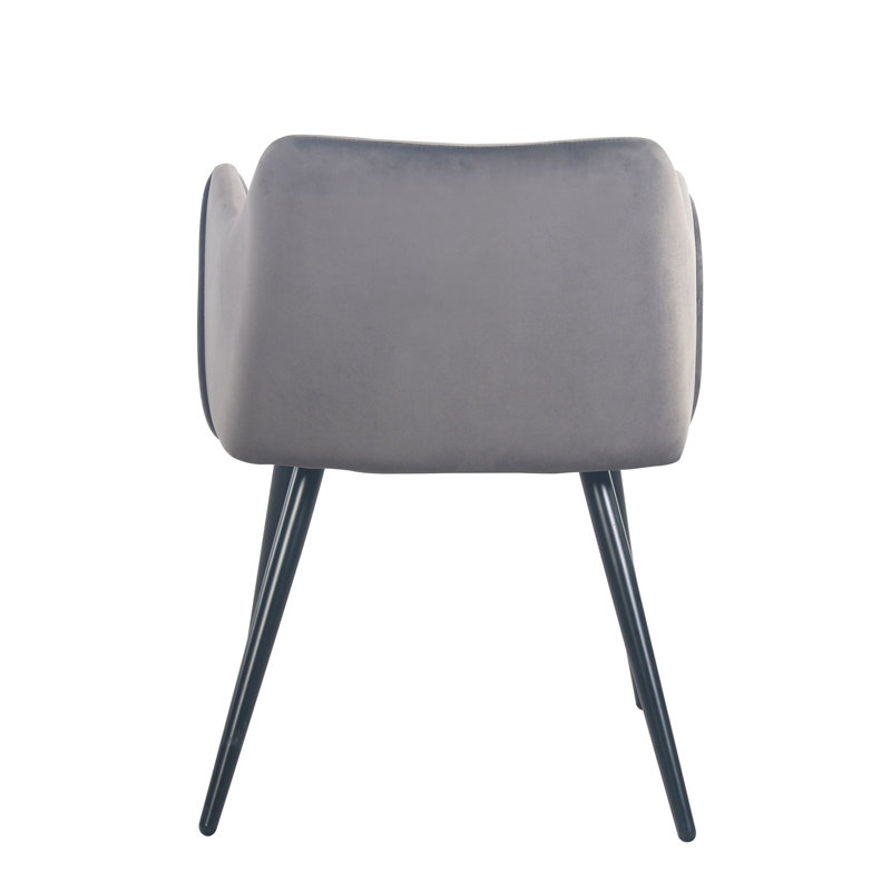 Raylan 47cm H Velvet Upholstered Armchair, Grey