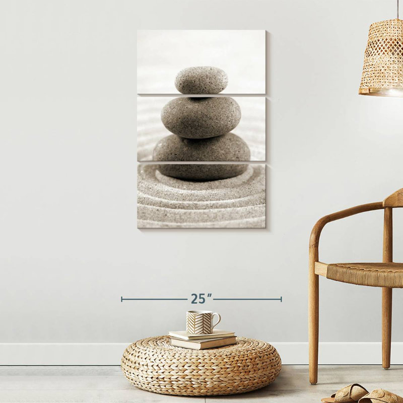  «Stone Stack On Zen Garden», H 32 po x l 20 po