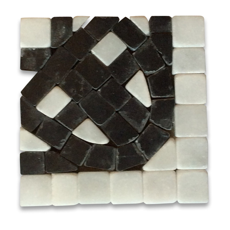Carreau de mosaïque en marbre pour mur et plancher 2,25 po x 2,25 po Quadra Bianco