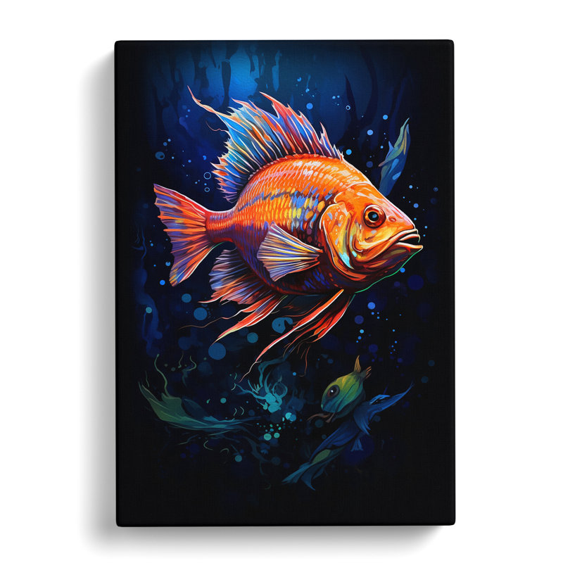 Fish Digital Art - Wrapped Canvas, 76cm H x 50cm W x 3cm D