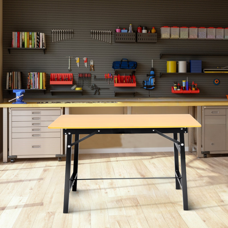 Heavy-Duty Adjustable Workbench 220Lbs Load Capacity Workstation For Workshop Or Garage