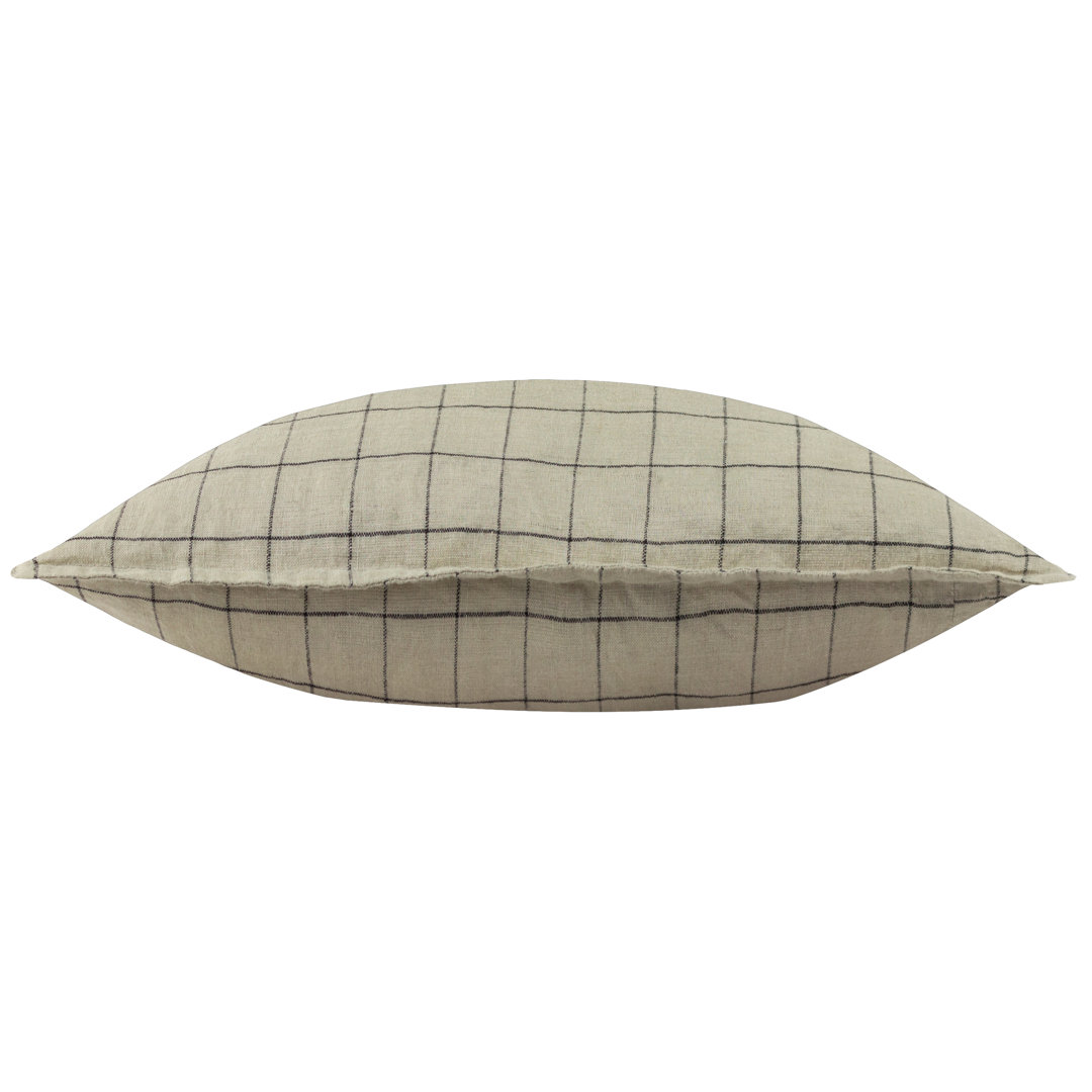 Linen Grid Check Square Scatter Cushion Cushion Cover