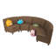 Chaises de coin modulaires Kid Comfort, ensemble de 4, chocolat-124164486