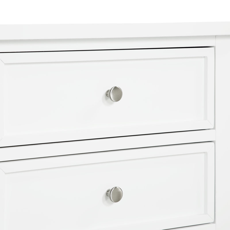 Table de chevet à 3 tiroirs en bois l 22,75 po Ainis, Blanc