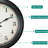 American Plastic Wall Clock with Thermometer 16 Inch - Black