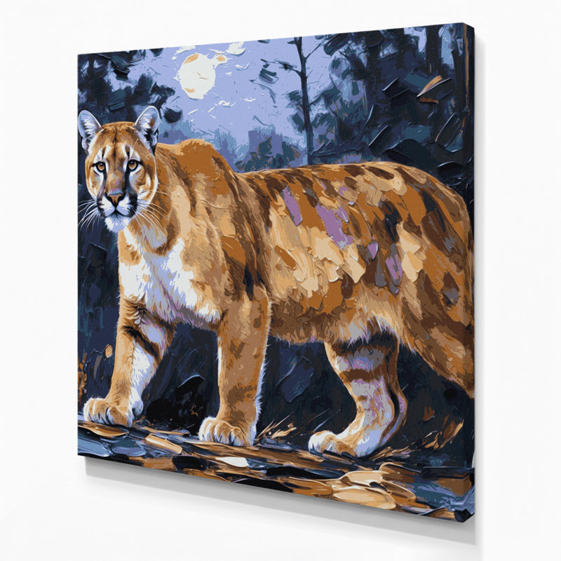 «Big Cats North American Cougar», art mural sur toile grise, H 12 po x l 12 po