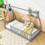 Lit simple en bois avec garde-corps-1030262693