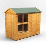 Powersheds 8 x 4ft Timber Tongue & Groove Apex Potting Shed Combi (includes 4ft Side Store)
