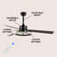 Kolarik 52'' Ceiling Fan with LED Lights-481752336-481752337