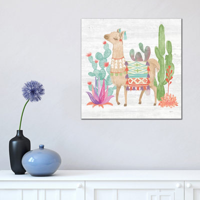 Lovely Llamas IV 1 Piece Wrapped Canvas Painting