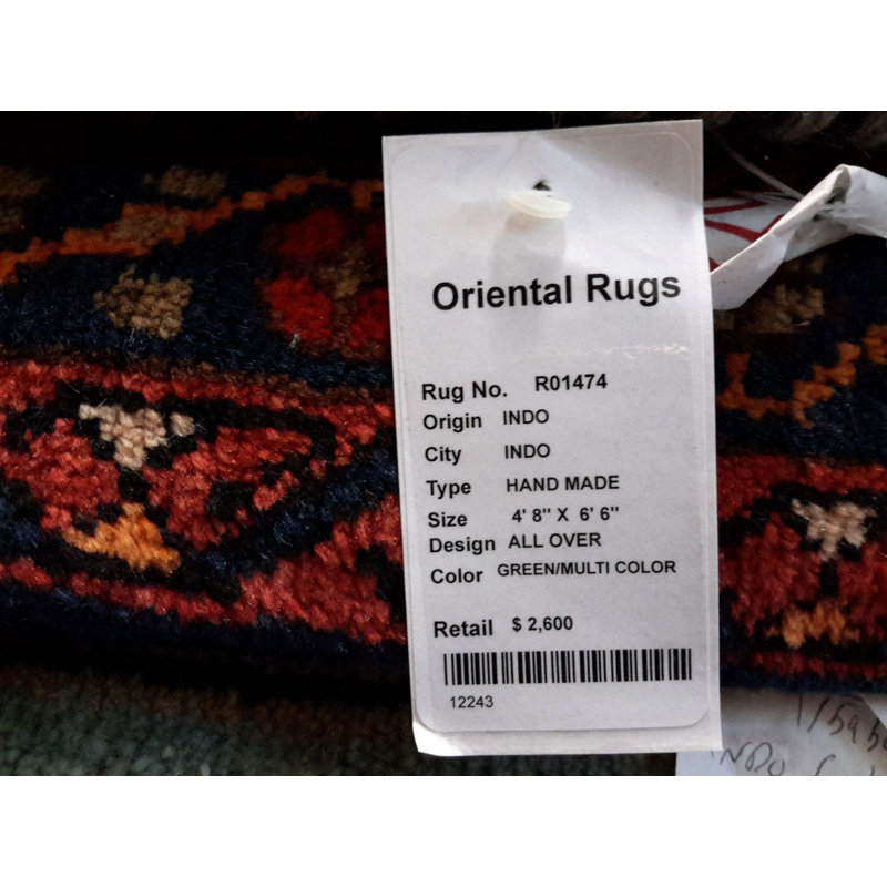 Canvello Hand Made Modern All Over Indo Gabbeh Rug - 4'8'' X 6'6''