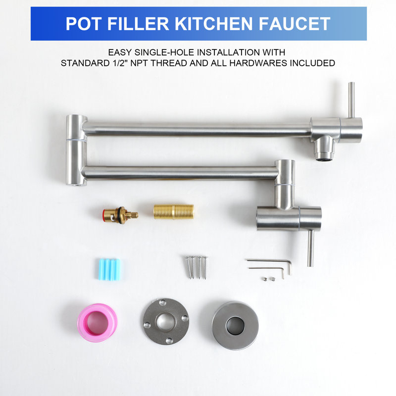 ° Robinet remplisseur rotatif en nickel brossé pour des espaces de cuisson efficaces