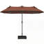 Parasol d'extérieur double face avec lumières solaires et base