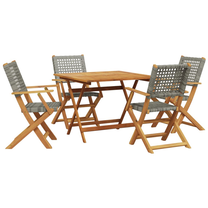 4 - Person Patio Dining Set Rectangular Table, Grey