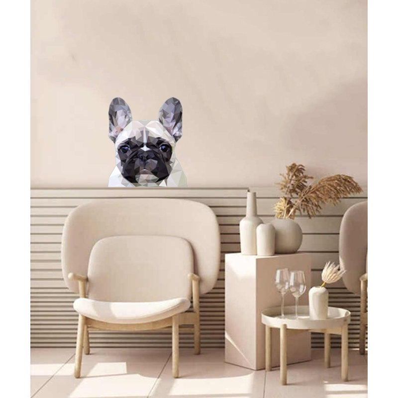 Décalcomanie murale Français Bulldog, H 26 po x l 22 po