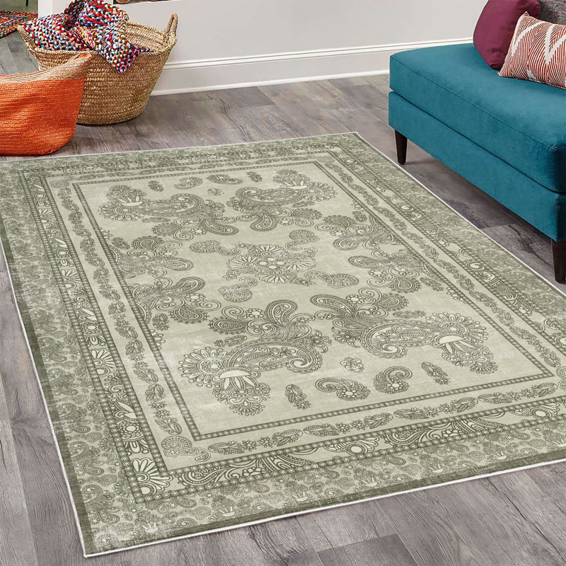 Tapis décoratif Boho, Rectangle 4 pi x 5 pi 5 po