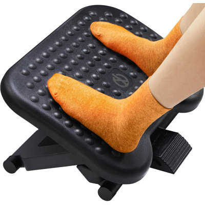 Under Desk Footrest, Adjustable Foot Rest with 3 Height Settings and 30-Degree Angle