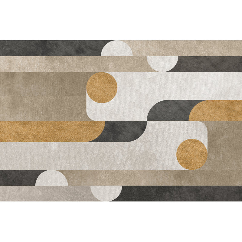 Apalachin Vinyl Machine Printed Area Rug, Rectangle 5'3" x 7'10.5"