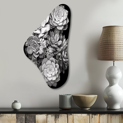 Seagraves - Floral Boomerang Shape Assymterical Metal Wall Art