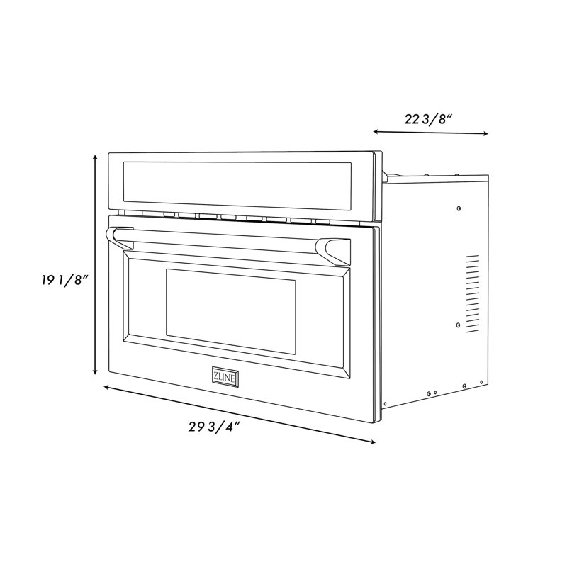 ZLINE 30 in. 1.6 cu ft. Convection Microwave Oven in Steel with Speed and Sensor Cooking, Stainless Steel