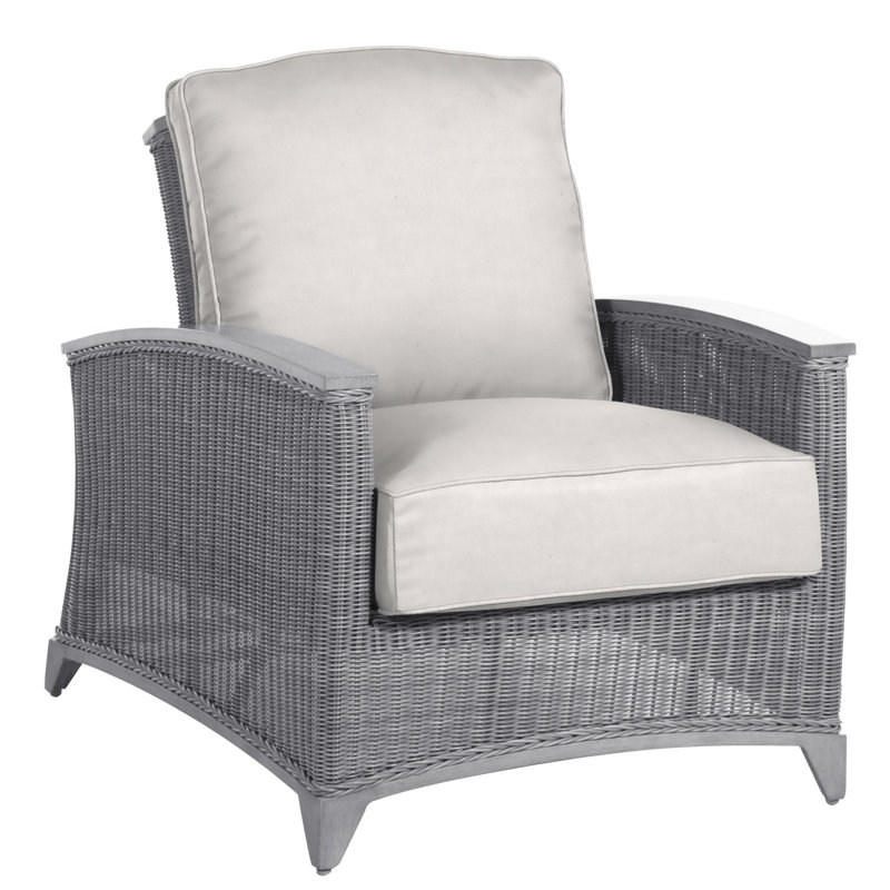 Astoria Patio Chair with Cushions, Rollo Chambray InsideOut® Linen, Welt, Astoria #24 Oyster
