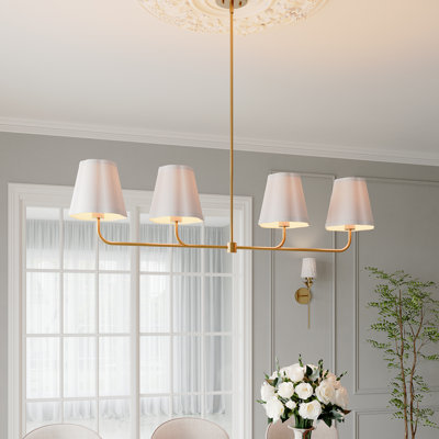Lustre linéaire pour îlot de cuisine à 4 lumières Cerilen