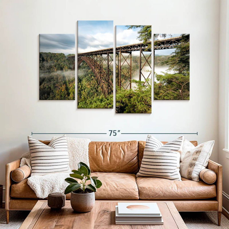 Lilie Foggy New River Gorge Bridge, H 42 po x l 68 po