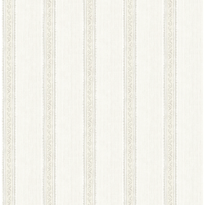 Papier peint rayé Mandevilla, Beige