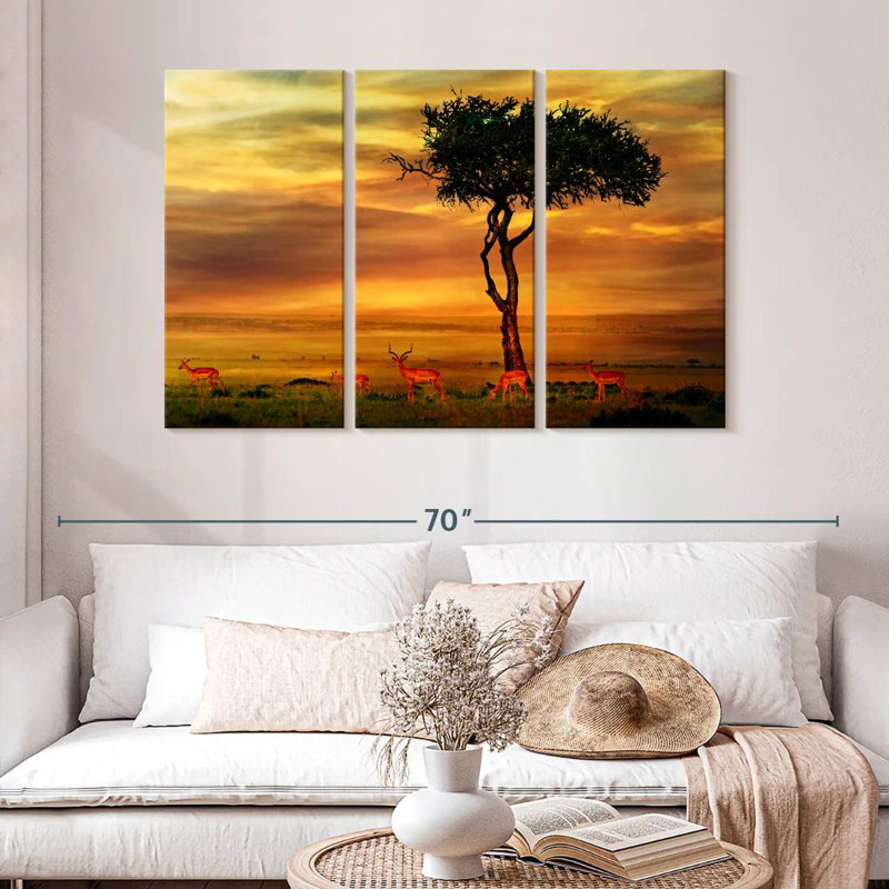 African Impalas, 32" H x 50" W