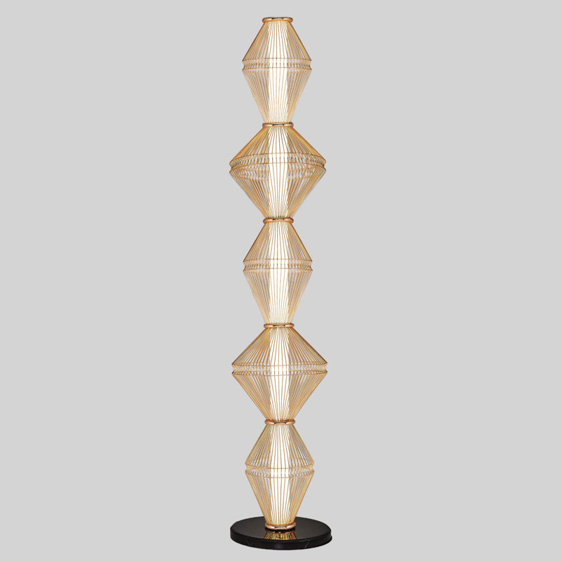 Modern Floor Lamp, 5 x 10W LED, 3000K, 9.4 in Diameter x 55.1 in Height | Durable Metal Body with Acrylic Cap Cover, Energy-Efficient Integral LED | Perfect for Living Room, Bedroom & Home Office Décor
