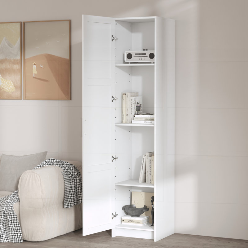 Tall Narrow Storage Cabinet, White