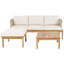 Ensemble de canapé d'extérieur 3 pièces en bois d'acacia et corde