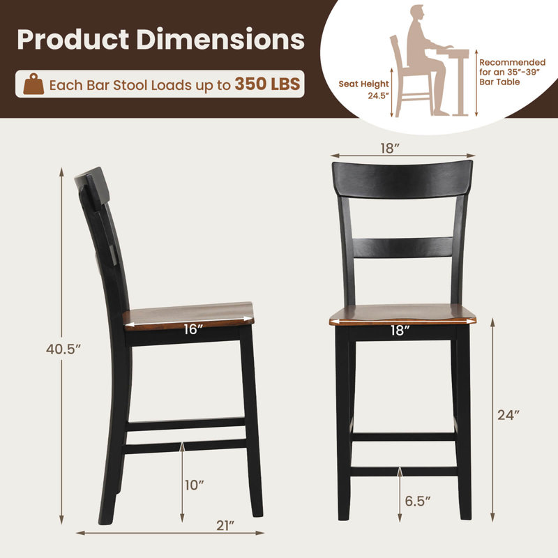 Deeson Counter Stool, Brown/Black