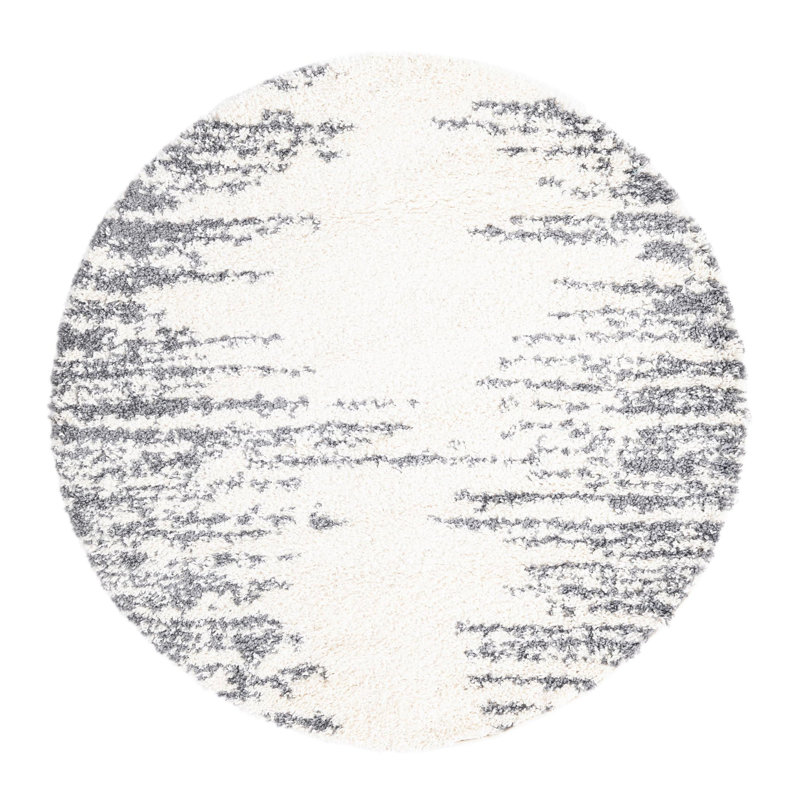 Tapis blanc / gris Knupp, Rond 5 pi 3 po