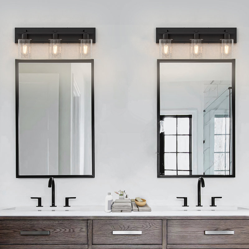 Passyunk Dimmable Vanity Light, Bubble, Matte Black, 3