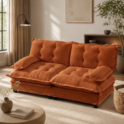 Causeuse de 77 pouces, canapé modulaire moderne avec coussins décoratifs en treillis, tissu chenille respirant pour un confort et un style ultimes