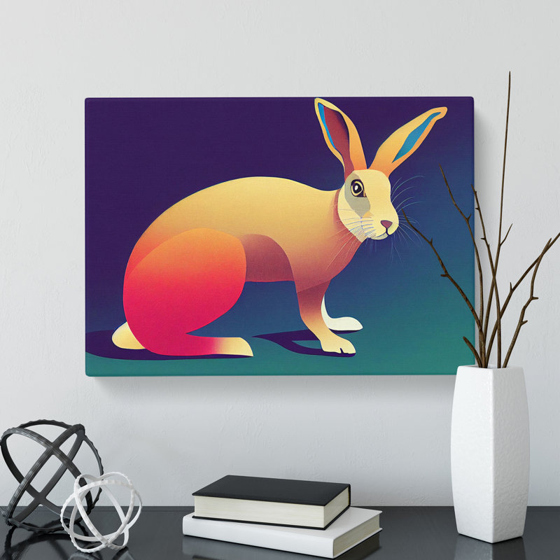 Modern Rabbit Abstract - Wrapped Canvas, 40cm H x 60cm W x 3cm D