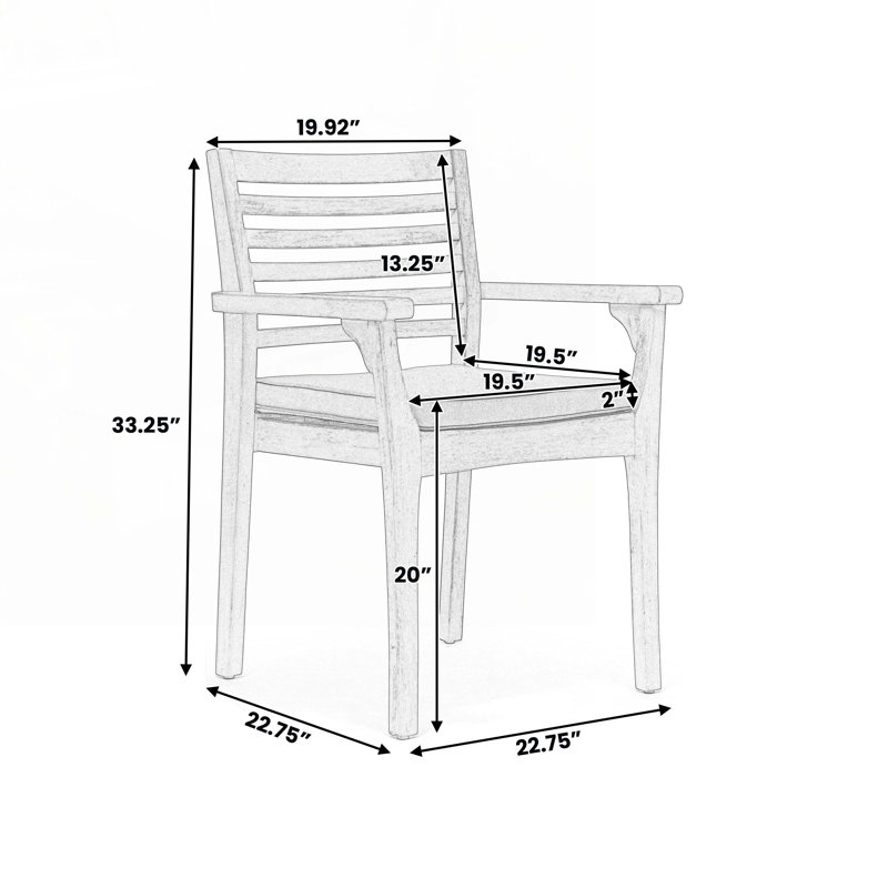 Ensemble de 2 chaises de patio, Naturel