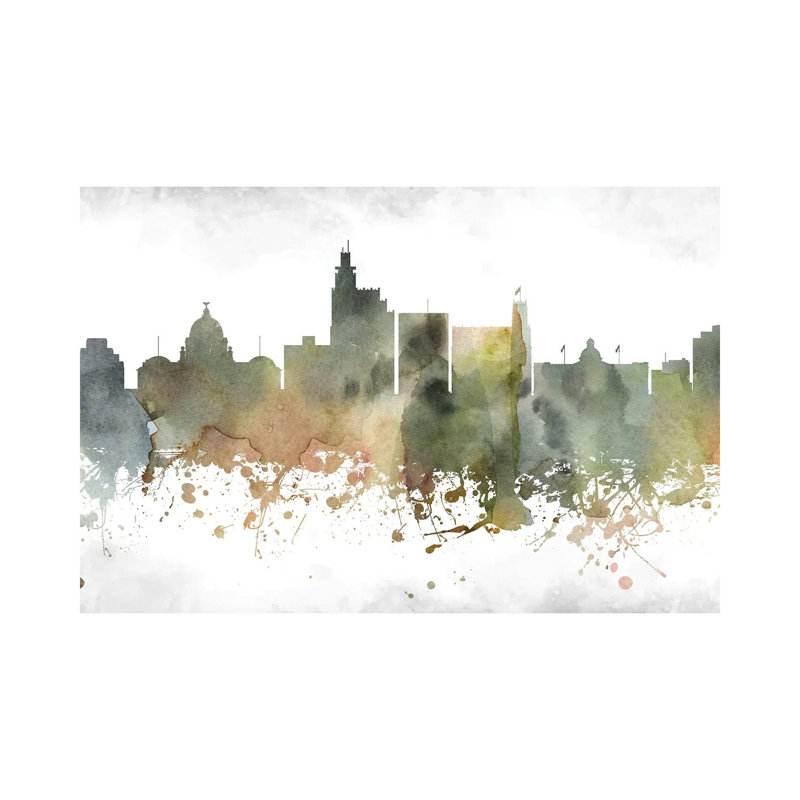 Jackson Mi Skyline by WallDecorAddict - Wrapped Canvas Gallery-Wrapped Canvas Giclée, 66.04 cm H x 45.72 cm W