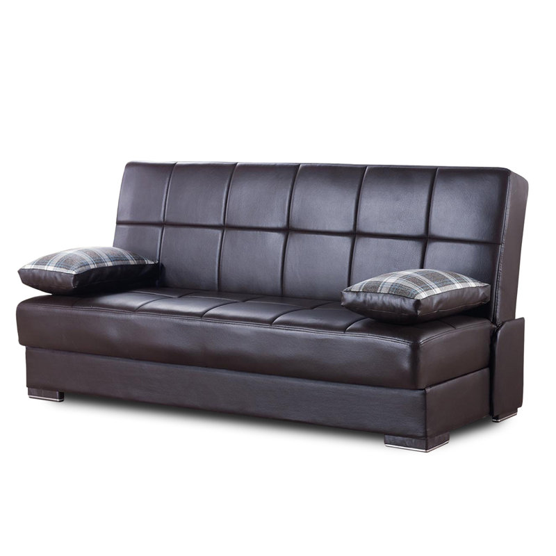 Oberg Collection Upholstered Convertible Sofabed With Storage, Brown