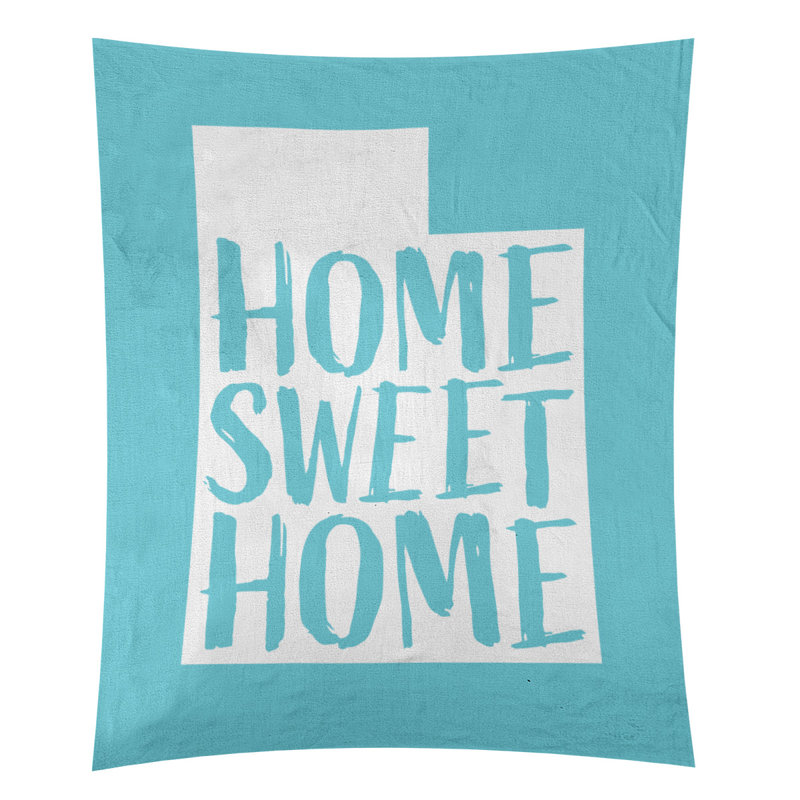 Tapisserie murale Home Sweet Utah, H 80 po x l 68 po, Bleu sarcelle