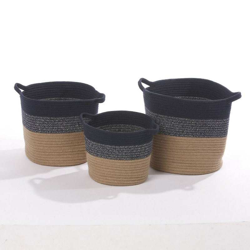 Ensemble de paniers en tissu 3 pièces
