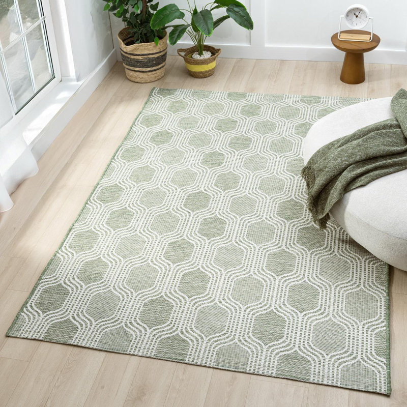 Tapis d'extérieur à motif géométrique marocain, Rectangle 9 pi x 12 pi