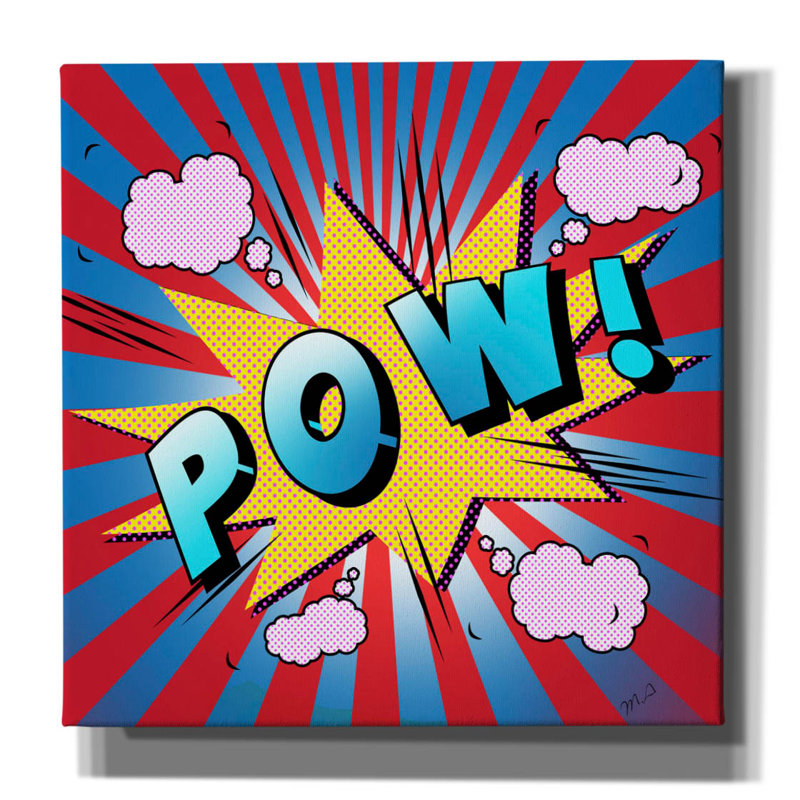 «Pow 5» par Mark Ashkenazi, art mural sur toile, 37 po x 37 po, H 12 po x l 12 po x P 0,75 po